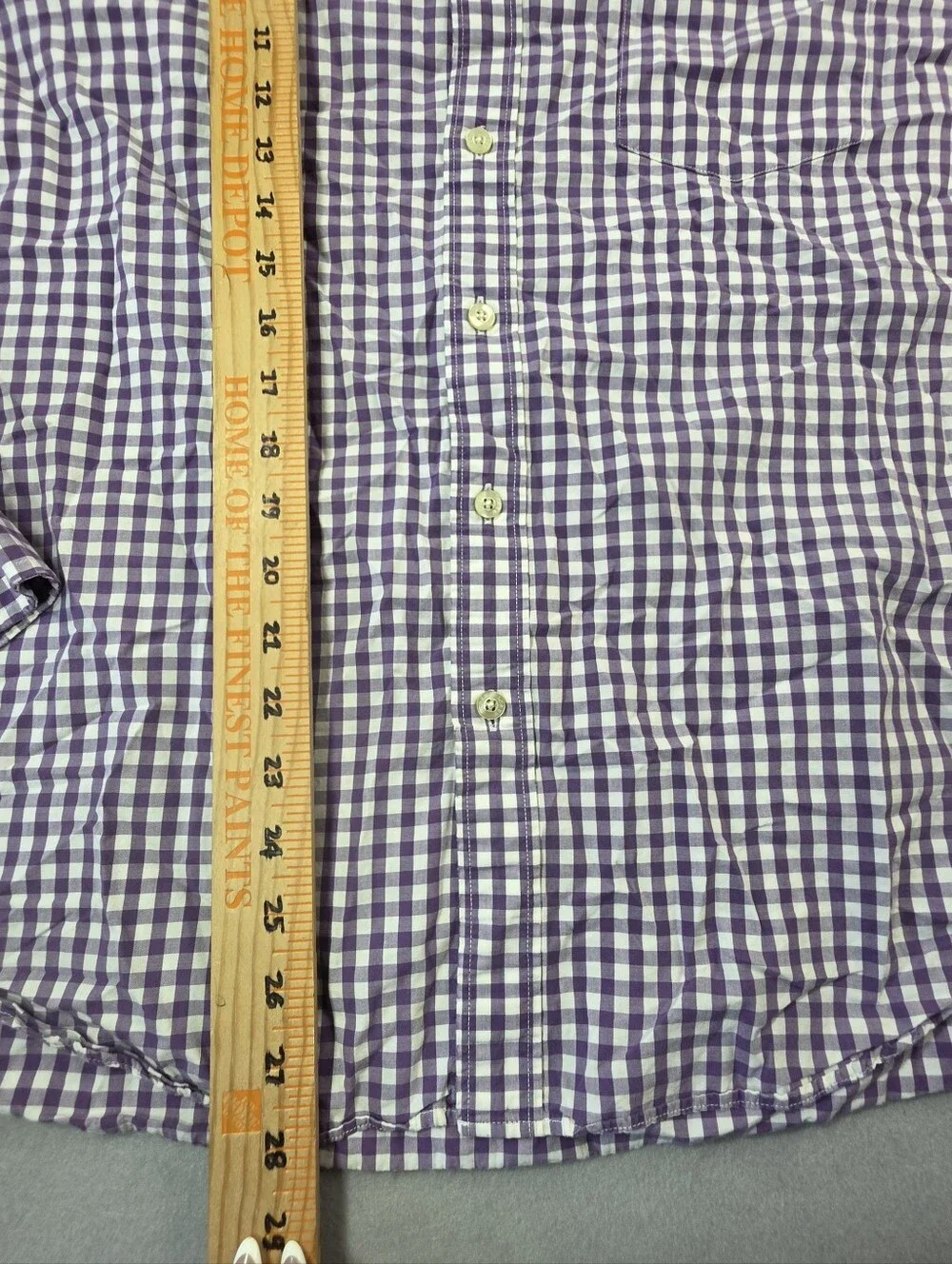 J. Crew Purple Gingham Button-Down Large Shirt